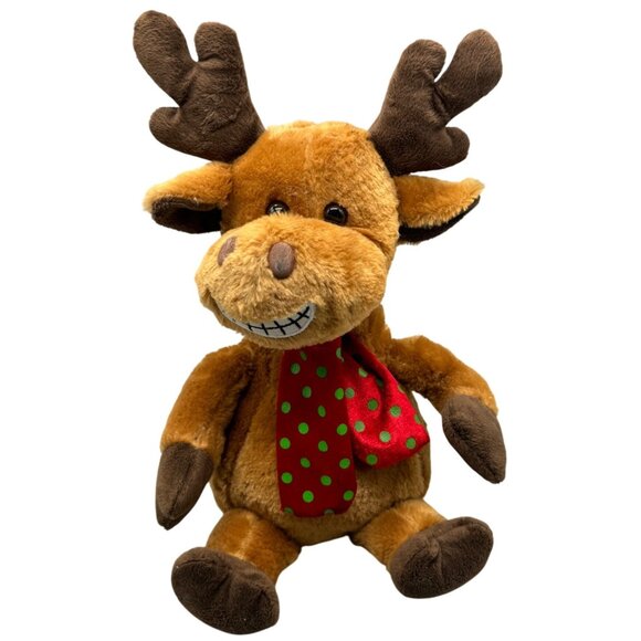 Dan Dee Collectors Christmas Animated Plush Reindeer With Scarf Sings READ - Picture 1 of 8